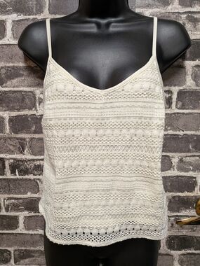 Jessica Simpson Cream Crochet Knit Camisole